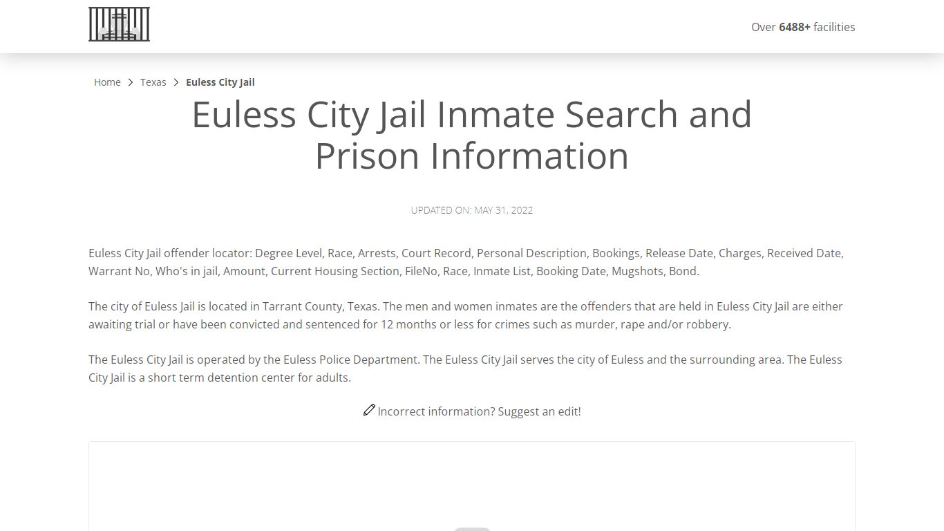 Euless City Jail Inmate Search, Visitation, Phone no ...